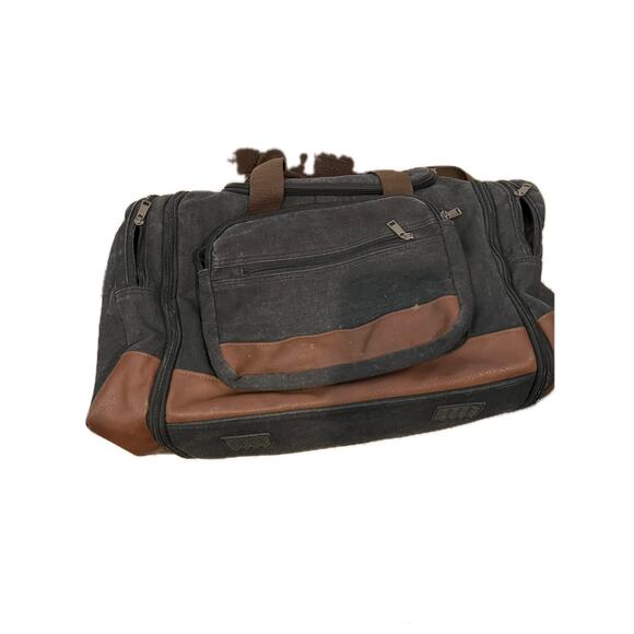 Heavy Canvas Brown Duffel Bag  20"x10"x8" - Picture 3 of 6